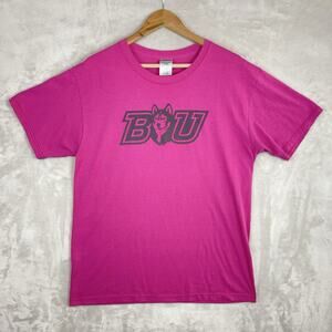 Vintage Bloomsburg University Huskies Pink T-Shirt Men's Large 90's Hot Pink